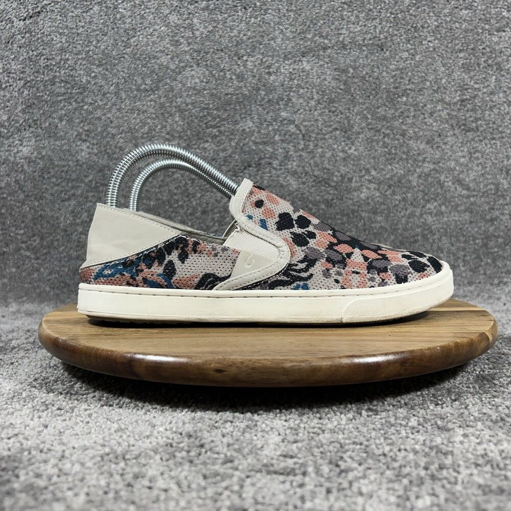 OluKai Pehuea Women’s Sz 9 Cloudy Pa'i Mesh Convertible Beach Slip On Shoes Used